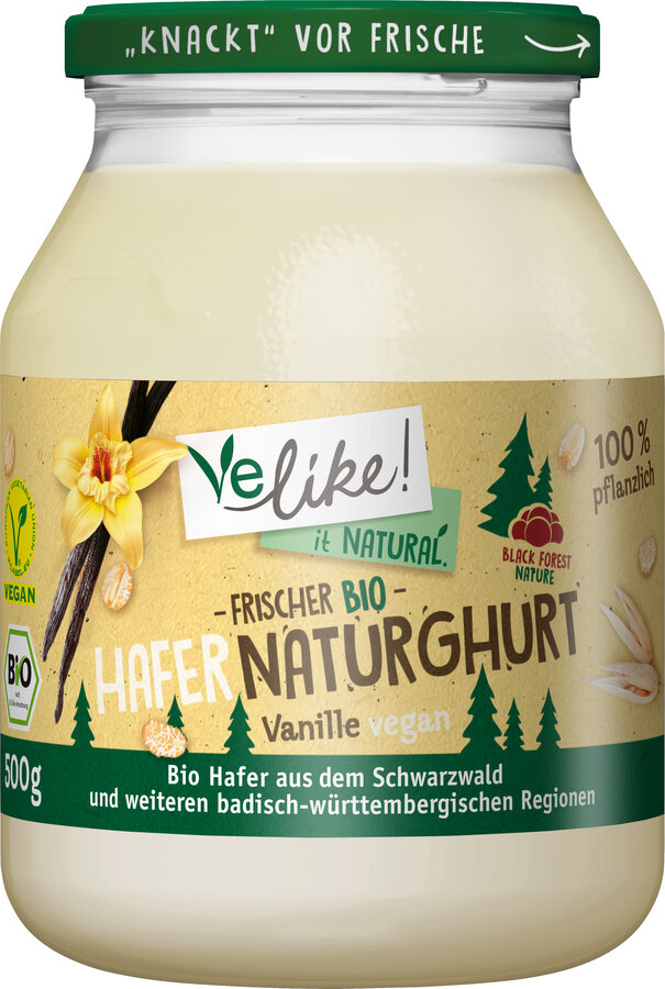  Bio Frischer Hafer Naturghurt Vanille, Glas 500g zur Selbstabholung MHD: 06.06.2023