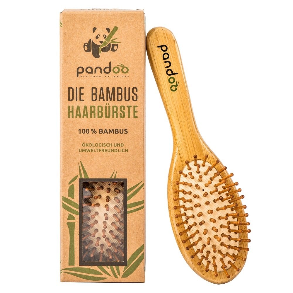 pandoo - Bambus Haarbürste mit Naturborsten