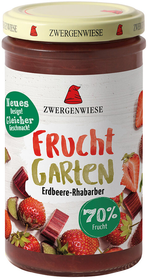 FruchtGarten Erdbeere-Rhabarber - 70% Fruchtanteil 225g MHD: 09.06.2023